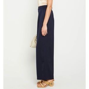 Kourt Silky Navy Wide-Leg Trousers